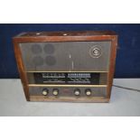 A VINTAGE MURPHY VALVE RADIO TYPE A242 RECEIVER in a Walnut case ( PAT pass, powers up but no