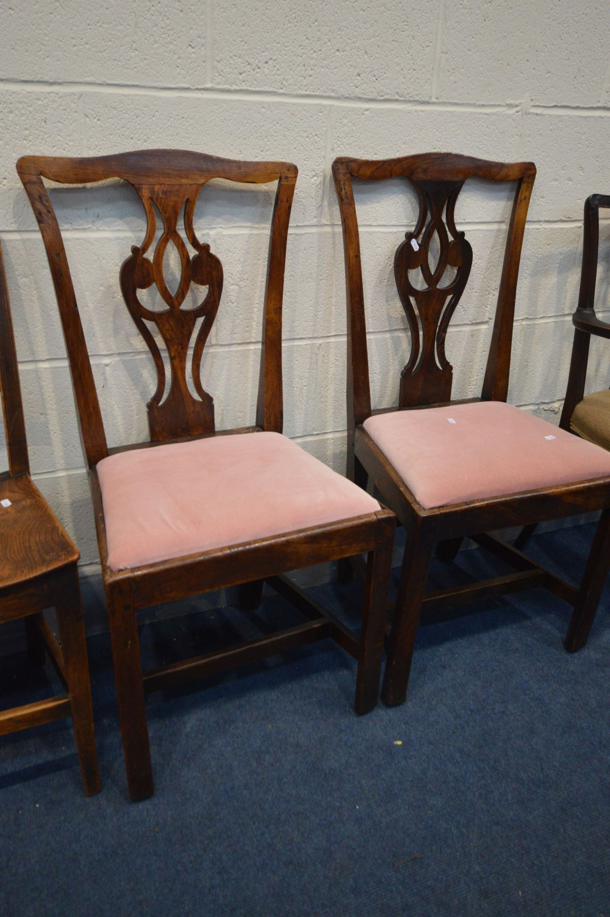 EIGHT VARIOUS PERIOD CHAIRS OF VARIOUS AGES AND MATERIALS, to include an Edwardian elbow chair, - Image 2 of 5