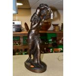 AFTER CLAUDE MICHEL CLODION, a bronzed spelter sculpture of a female figure carrying a small child