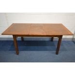 A REPRODUCTION CHERRYWOOD AND CROSSBANDED EXTENDING DINING TABLE, extended length 186cm x closed