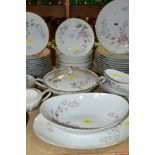 A NORITAKE LUISE PART DINNER SERVICE, comprising eleven of each 26.5cm, 21cm plates and 19cm