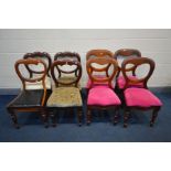 EIGHT VARIOUS VICTORIAN DINING CHAIRS