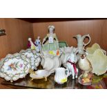 A SMALL GROUP OF ORNAMENTS, to include a Franklin porcelain figure 'Marie Antoinette' with