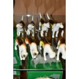 TWO SETS OF FOUR BESWICK FOXHOUNDS, first versions, No 941 (x2), No 942 (x2), No 943 (x2) and No 944