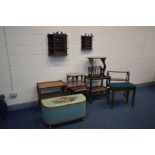 A QUANTITY OF OCCASSIONAL FURNITURE, to include a mahogany nest of three tables, two small wall