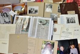 A BOX OF EPHEMERA including items relating The Royal Family of the Hashemite Kingdom of Jordan,