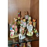 A GROUP OF ROYAL ALBERT, BORDER FINE ARTS AND OTHER BEATRIX POTTER CHARACTER FIGURES, including five