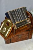 AN EARLY 20TH CENTURY ASPREY TABLE TOP BOOK STAND COMPLETE WITH ASPREY BRANDED BOOKS, of rosewood