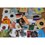 TWO BOXES OF 7 INCH SINGLES, approximately two hundred and thirty, mostly from 1980's and 90's, some