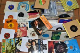 TWO BOXES OF 7 INCH SINGLES, approximately two hundred and thirty, mostly from 1980's and 90's, some