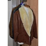 THREE LADIES LEATHER JACKETS AND BAGS, etc, the jackets comprising a St Michael size 10 (38)