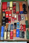 A QUANTITY OF UNBOXED AND ASSORTED PLAYWORN DIECAST VEHICLES, to include Dinky Supertoys Foden eight