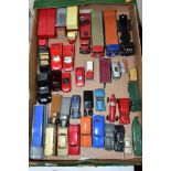 A QUANTITY OF UNBOXED AND ASSORTED PLAYWORN DIECAST VEHICLES, to include Dinky Supertoys Foden eight