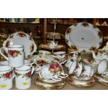 ROYAL ALBERT OLD COUNTRY ROSES PART DINNER SERVICE, comprising ten 26cm plates, nine seconds, 20.5cm