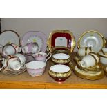 FIVE ASSORTED PART TEA SETS INCLUDING A ROYAL DOULTON CREAM AND GILT PATTERN, No.BB2039/H2908,