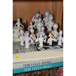 A COLLECTION OF FOURTEEN LATE 19TH/EARLY 20TH CENTURY PORCELAIN NUDE HALF-DOLLS, in a variety of
