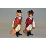 TWO ROYAL DOULTON HUNTSMAN FOX, D6448, one is badly cracked and does not bear the model number,