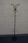 A 1960'S/70'S ATOMIC/SPUTNIK METAL COAT/HAT STAND, height 173cm