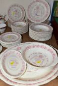 GRINDLEY ROYAL CAULDON 'PASSOVER' PART DINNER SERVICE, HEBREW TEXT AND SYMBOLS TO THE CENTRE OF EACH