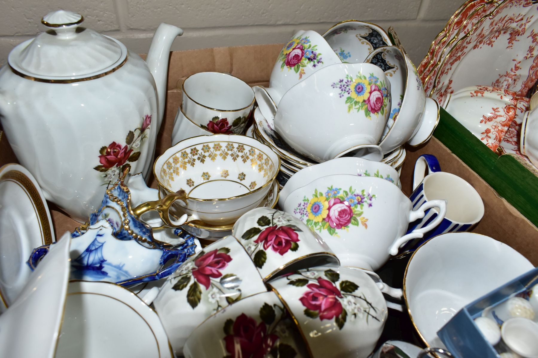 FOUR BOXES OF TEAWARES, VASES, ORNAMENTS, ETC, to include Spode 'Cutie-Kitten' cup and saucer and - Image 5 of 12