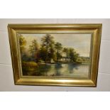 GEORGE WILLIS PRYCE (1866-1949) 'BRACEBRIDGE POOL, SUTTON PARK', a landscape view across the pool,