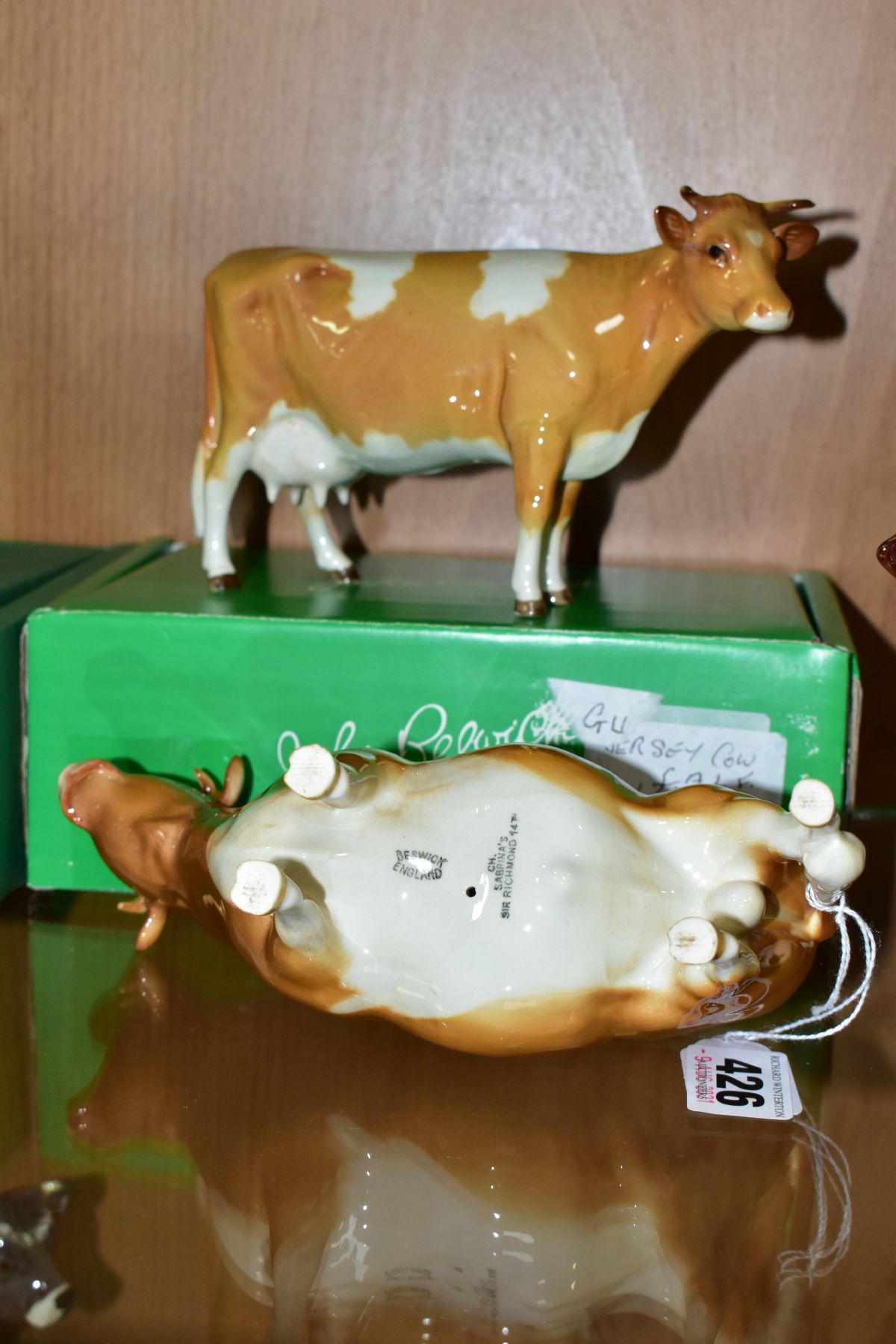 BESWICK GUERNSEY CATTLE, comprising Bull Ch. Sabrina's Sir Richmond 14th, No.1451 two Guernsey Cows, - Image 5 of 6
