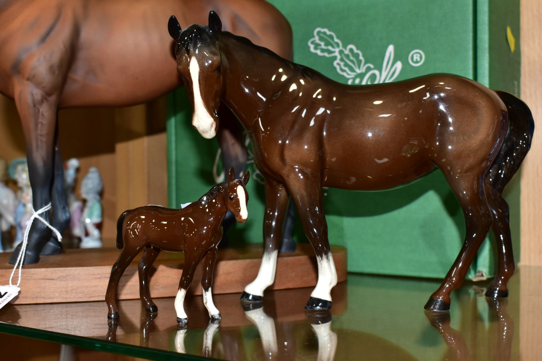 THREE BESWICK HORSES, comprising connoisseur horse 'Arkle' No.2065, on wooden plinth (missing - Image 2 of 6