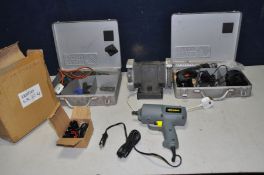 A HANNING BENCH GRINDER, a Black and Decker 7.2v cordless drill with one battery and charger (