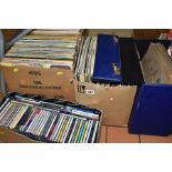 THREE TRAYS AND A CASE CONTAINING A LARGE QUANTITY OF CLASSICAL LPs AND 78s along with two trays