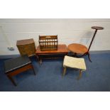 A QUANTITY OF OCCASSIONAL FURNITURE to include a mid to late 20th century three drawer bedside
