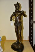 AFTER ANDREW PAUL ARTHUR MASSOULLE, a 20th century bronze figure - The Sword of Valour, cast as a