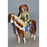 A BESWICK MOUNTED INDIAN, No 1391, designed by Mr Orwell, Beswick crest backstamp, height 22cm (