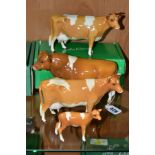 BESWICK GUERNSEY CATTLE, comprising Bull Ch. Sabrina's Sir Richmond 14th, No.1451 two Guernsey Cows,