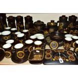 A QUANTITY OF DENBY ARABESQUE PATTERN COFFEE AND TEAWARES AND A SMALL NUMBER OF OVEN TO