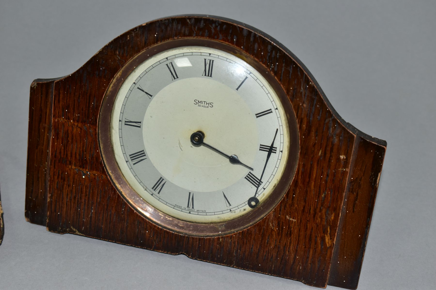 AN EARLY 20TH CENTURY ASPREY 8 DAY TRAVEL CLOCK, in a damaged leather folding case, incomplete, - Image 2 of 5