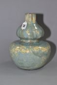 A MODERN POTTERY DOUBLE GOURD CRYSTALLINE VASE, unmarked, height 24cm