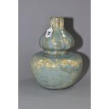 A MODERN POTTERY DOUBLE GOURD CRYSTALLINE VASE, unmarked, height 24cm