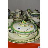 BURLEIGH WARE ART DECO DINNER WARES DAWN PATTERN No 4760, RD No 786416, comprising two tureens