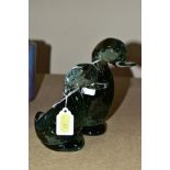 TWO WHITEFRIARS DILLY DUCKS, both in Ocean green colourway, controlled bubble inclusions, height