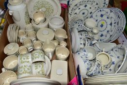 TWO BOXES AND LOOSE OF HORNSEA 'FLEUR' AND ASSORTED BLUE AND WHITE DINNERWARES, the Hornsea to