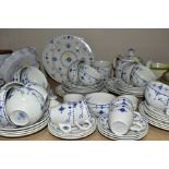 FURNIVALS 'DENMARK' PATTERN TEA WARES, etc, to include a teapot, six small cups and saucers,