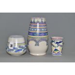 THREE PIECES OF CARTER, STABLER, ADAMS POOLE POTTERY, comprising a squat baluster vase, IFK,