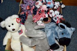 A QUANTITY OF TY BEANIE BUDDIES AND BEANIE BABIES ON AN AMERICAN THEME, all with tags, majority with