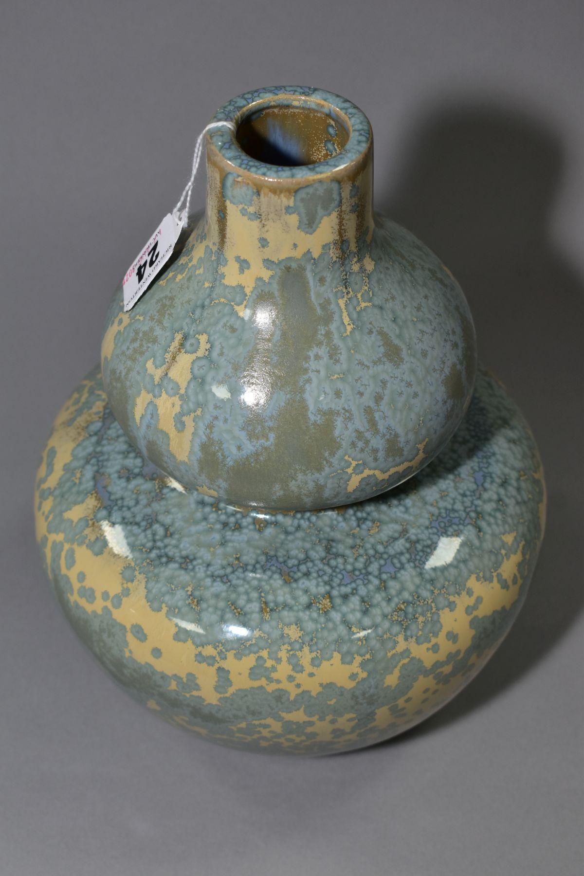 A MODERN POTTERY DOUBLE GOURD CRYSTALLINE VASE, unmarked, height 24cm - Image 2 of 3