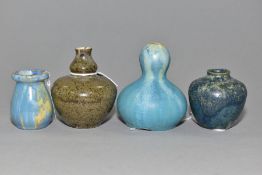 FOUR PIECES OF EARLY/MID 20TH CENTURY STUDIO POTTERY, comprising a Pierre Fonds miniature vase