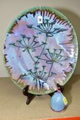 DARTINGTON POTTERY, a large oval charger decorated in the Fennel pattern, green drip border with a