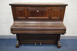 CHAPPELL AND CO LTD, LONDON, a mahogany upright straight strung piano, width 142cm x depth 62cm x