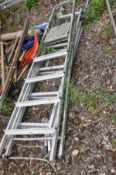 TWO PAIRS OF ALUMINIUM STEP LADDERS (longest pair 1.9m long)