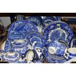 TWO BOXES OF BLUE AND WHITE CHINA, including 'Willow' pattern by Wood and Sons, Booths, Royal