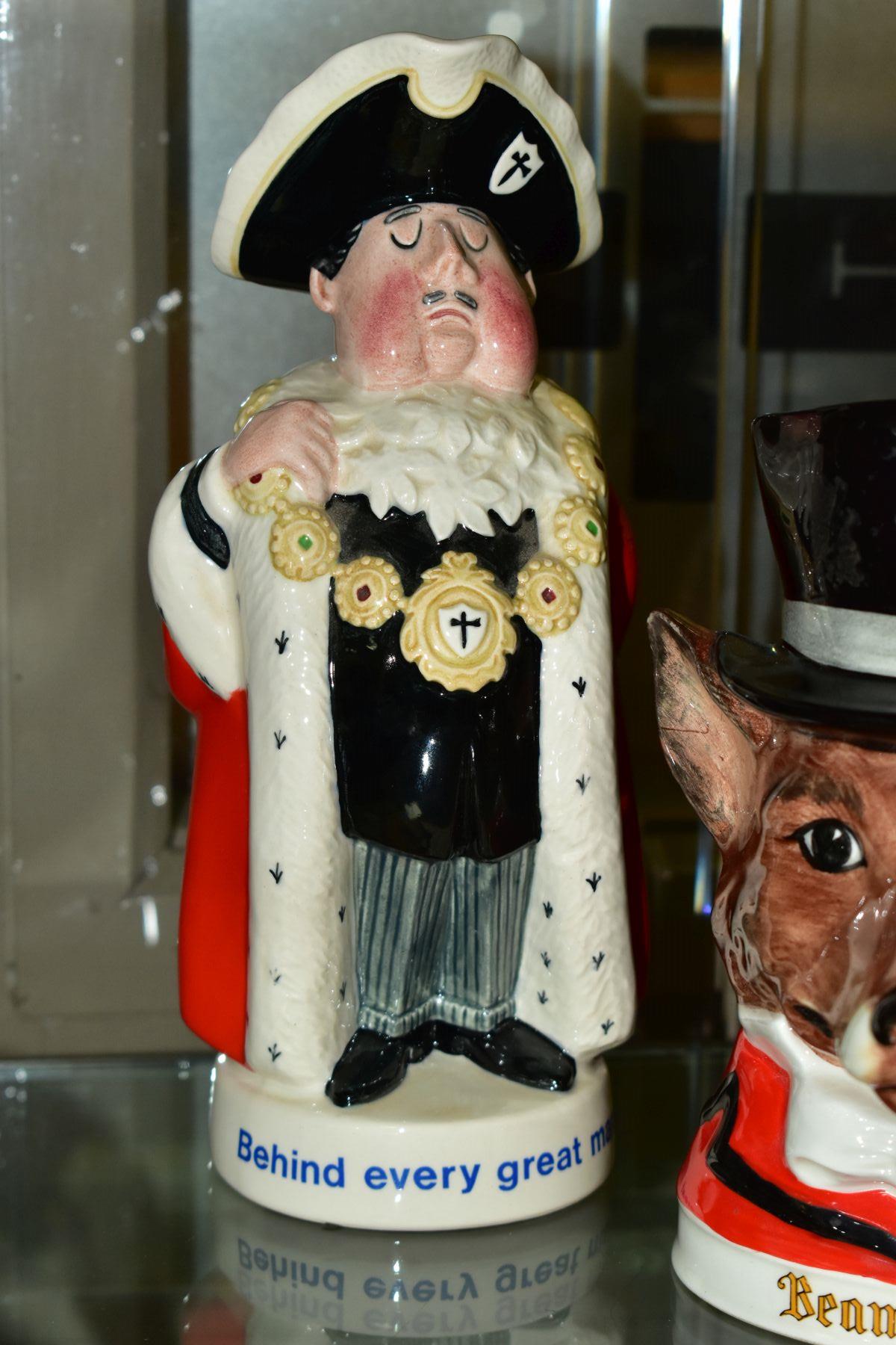 FOUR CERAMIC ADVERTISING JUGS FOR WHISKY, BRANDY AND BEER, comprising John Humphreys Pottery Limited - Image 4 of 5